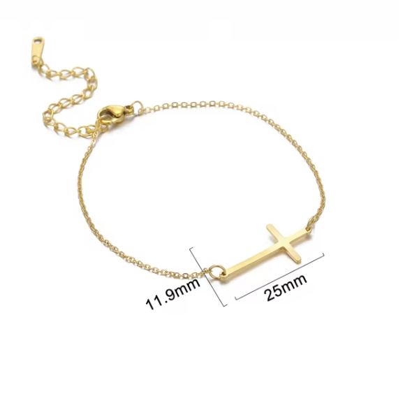 Pulseira com Cruz Dourada