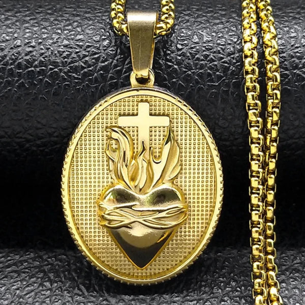Colar Medalha Sagrado Coração de Jesus