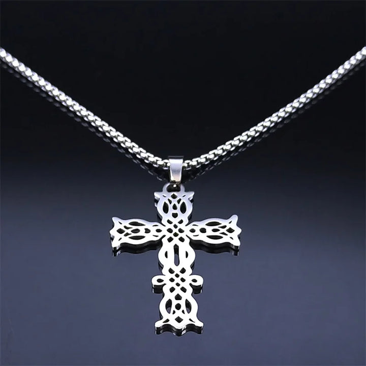 Colar-Crucifixo-Prateado
