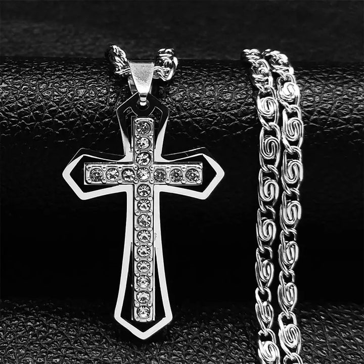 Colar-Crucifixo-Prateado