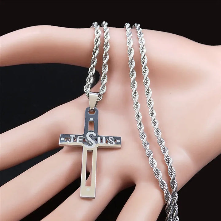 Colar-Crucifixo-Prateado