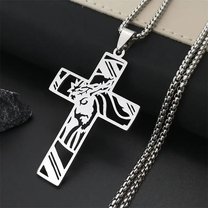 Colar-Crucifixo-Prateado